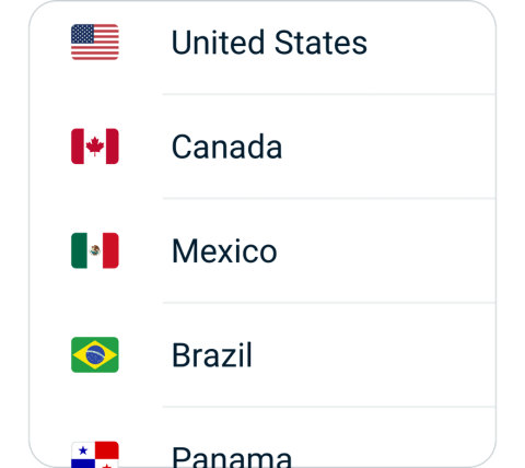 SpeedN connect step 2, choose VPN server location